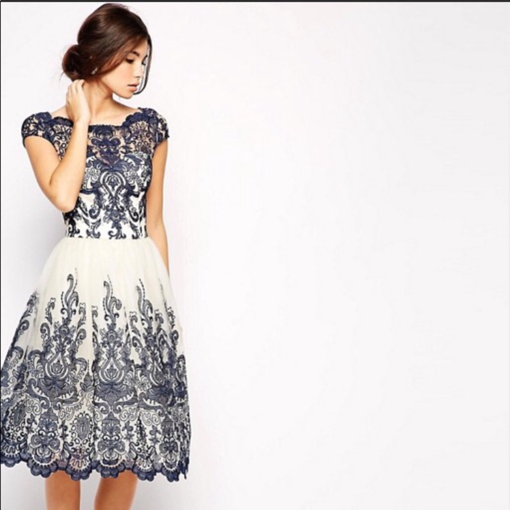 Chi Chi London Embroidered Lace Prom/ Formal Dress